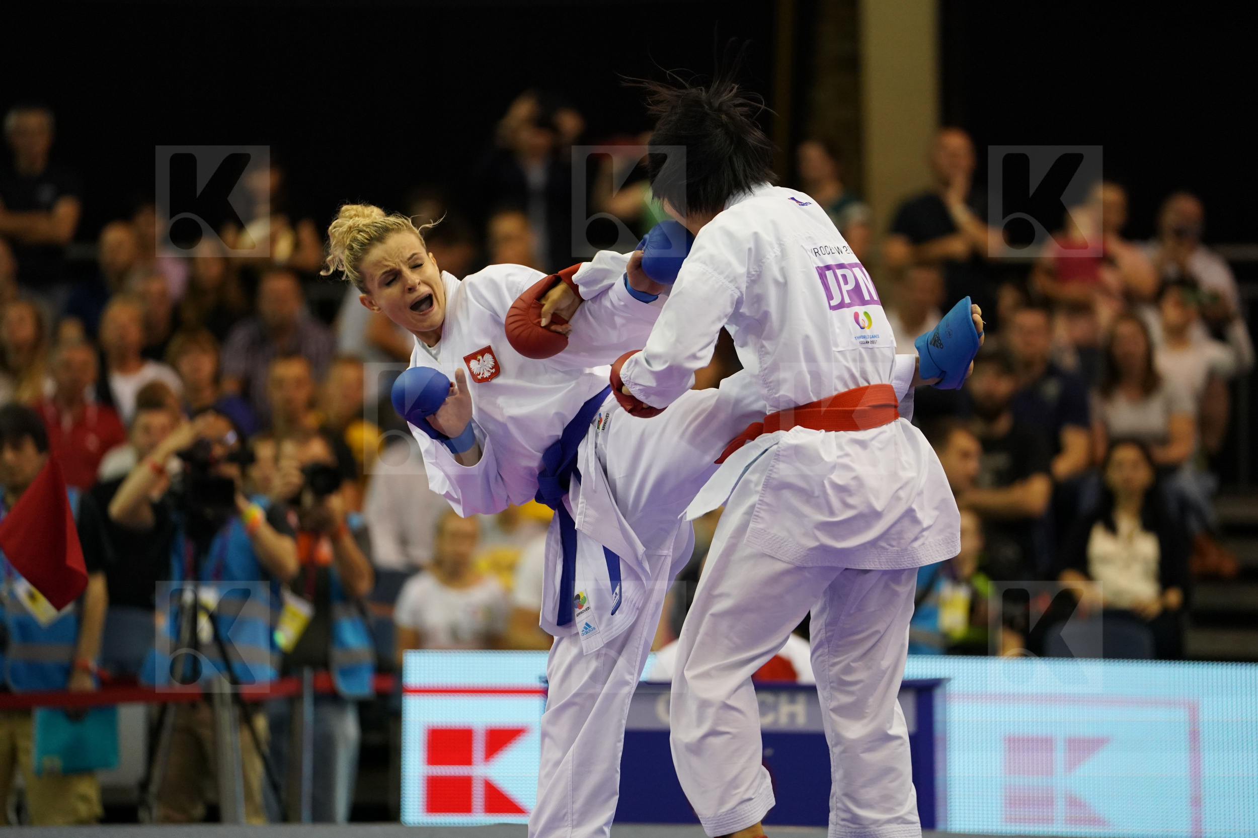 Female Kumite -50kg Japan Miyahara Miho Nowakowska Madgalena Poland